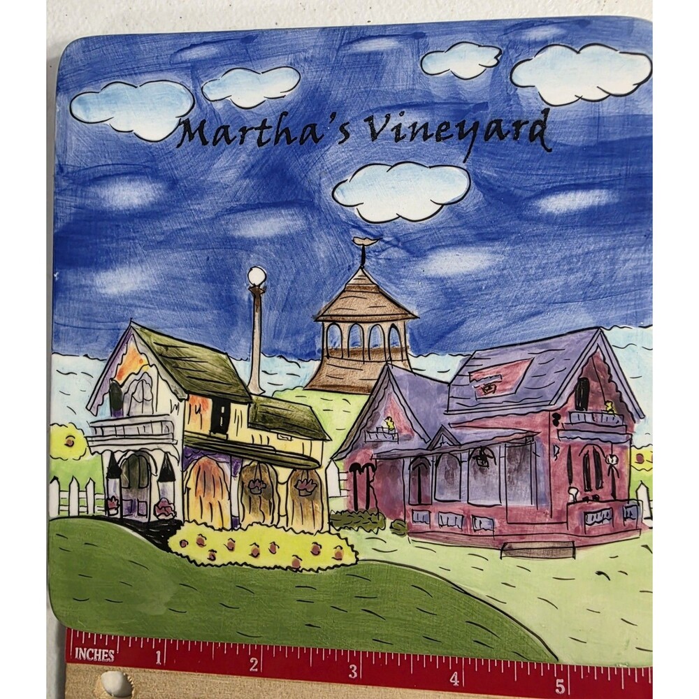 Martha's Vineyard Scenic Trivet Ceramic Souvenir Wall Hanging Decor